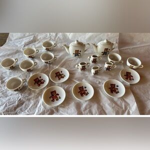 Vintage Old Tiny Child's Tea Set Made In Japan Interpur Teddy Bears Many Pieces!